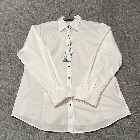 NWT White Button Down Blouse - Picture 1 of 8